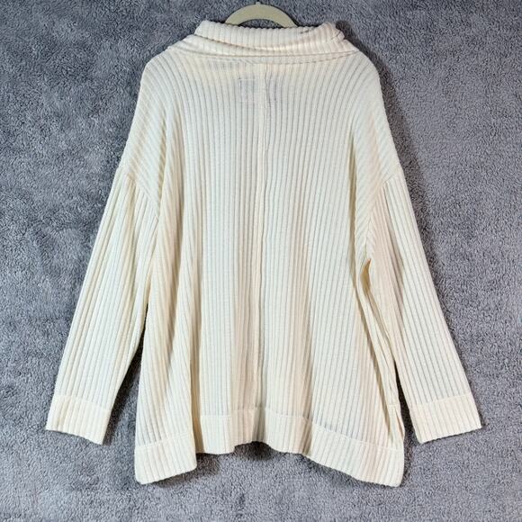 Anthropologie Maeve Vanna Cowl Neck Cream Soft Pullover L - Picture 3 of 9